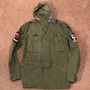 Polo Ralph Lauren M-65 Combat Military Army Skull Patch Field Jacket